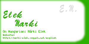 elek marki business card
