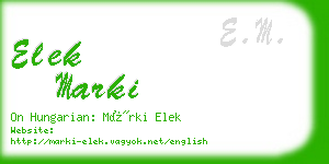 elek marki business card